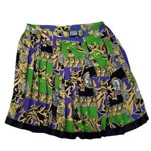 Pleated Permanent ladies Medium Skirt silver clock